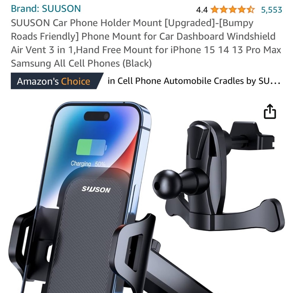 SUUSON CAR PHONE HOLDER MOUNT BRAND NEW